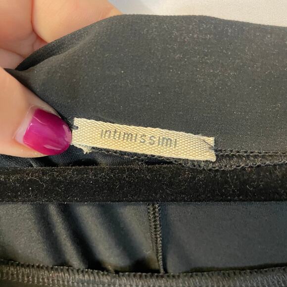 Intimissimi Black Off Shoulder Black Sheer Knee Length Romantic Dress Small - Picture 3 of 6